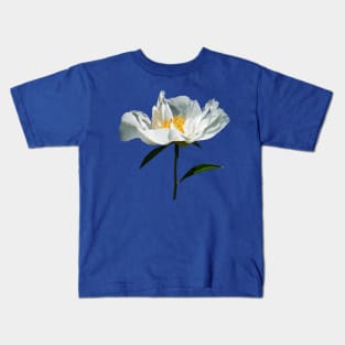 White Poppy Profile Kids T-Shirt